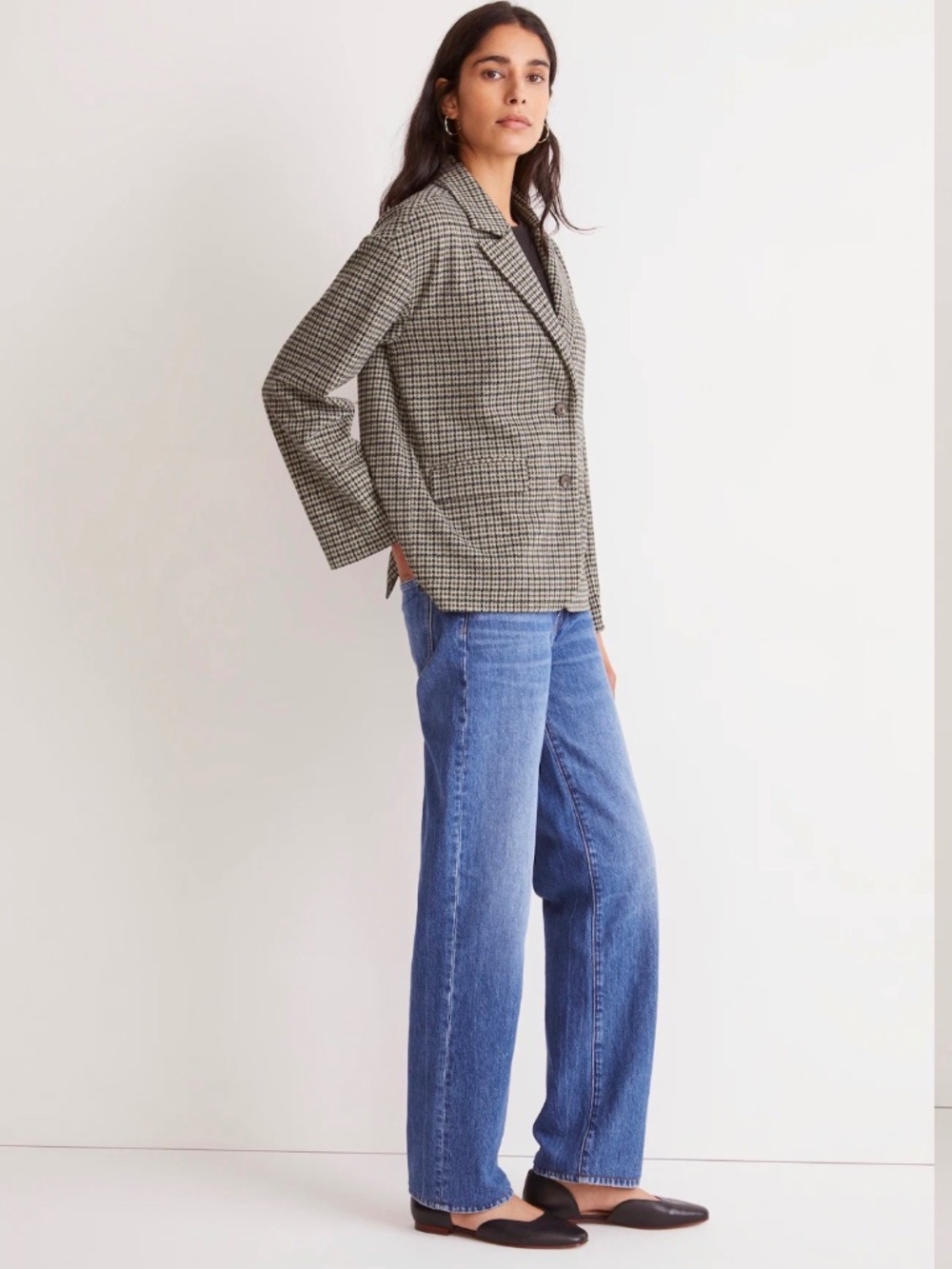 Madewell Houndstooth Knit Blazer